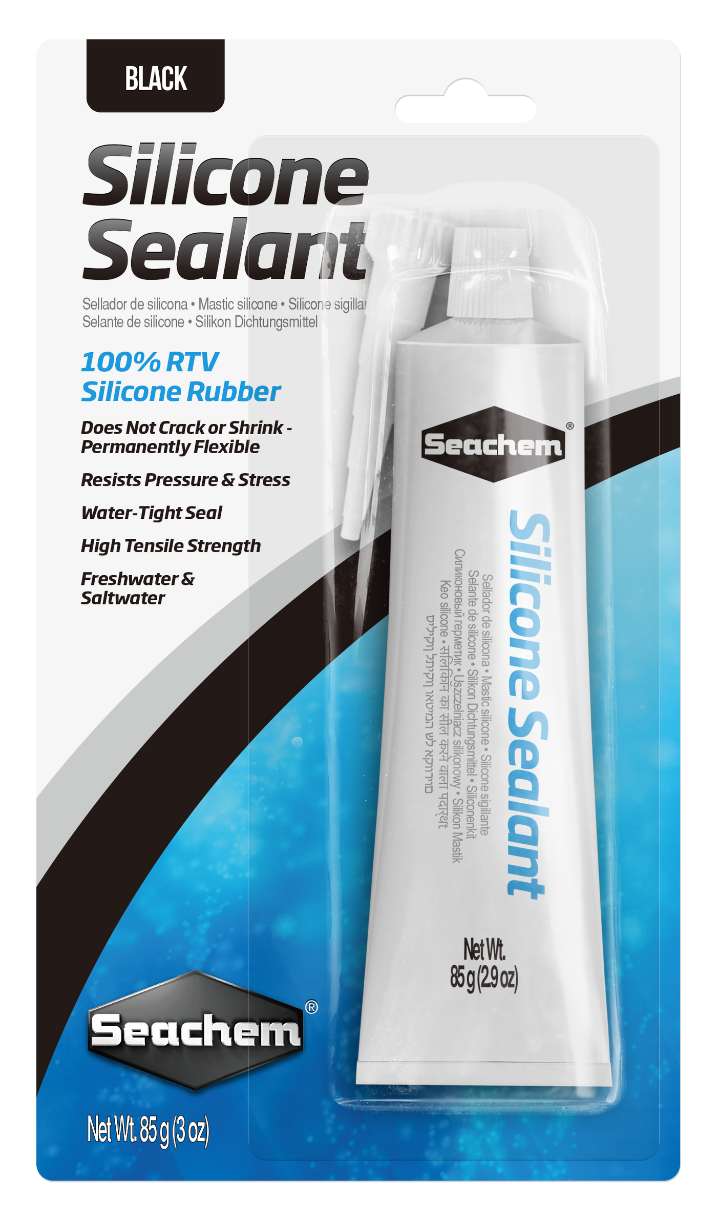 Seachem   Silicone Sealant / Glue 3oz Black